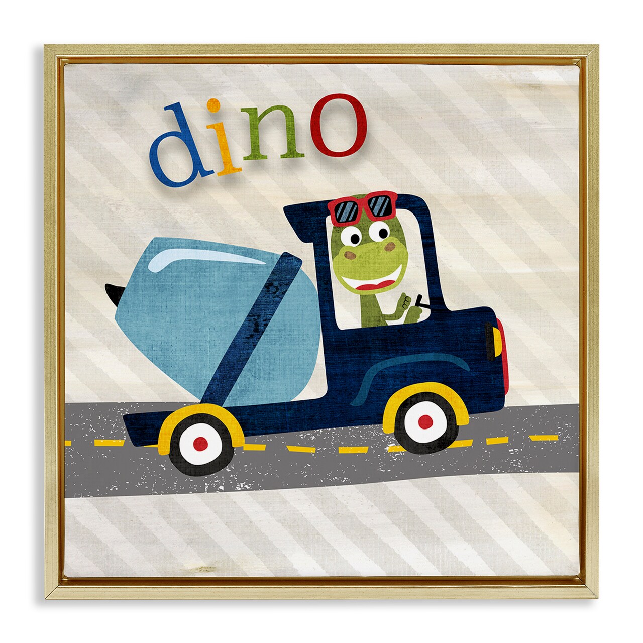 Stupell Industries Dino in Construction Truck Floating Frame By Susan Arnot
